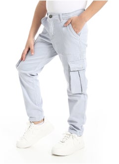 Andora Solid Gabardine Baggy Pants _ Light Grey  - Image 2