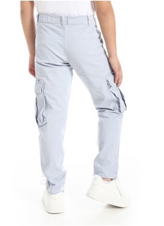 Andora Solid Gabardine Baggy Pants _ Light Grey  - Image 3