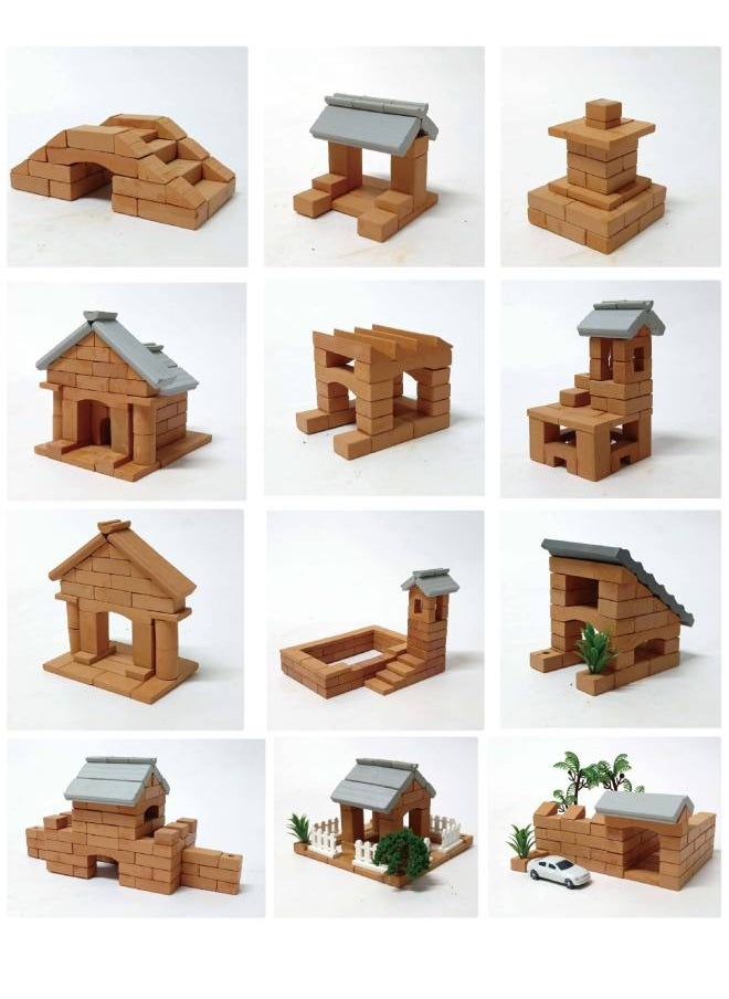 null - Miniature Building Blocks Model For Children's Diy Construction Toy Real Brick Tile Small House Architecture Handmade Toy-Color:U-shaped Tile Small - Image 1