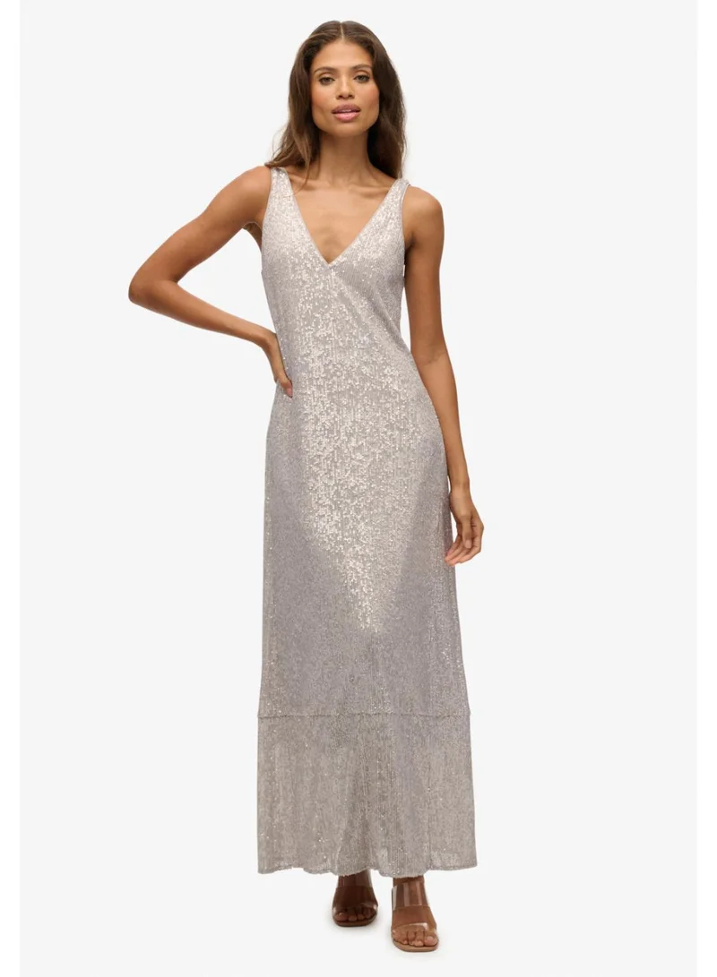 Superdry  Maxi Sequin V Neck Dress for Women | Best Price UAE