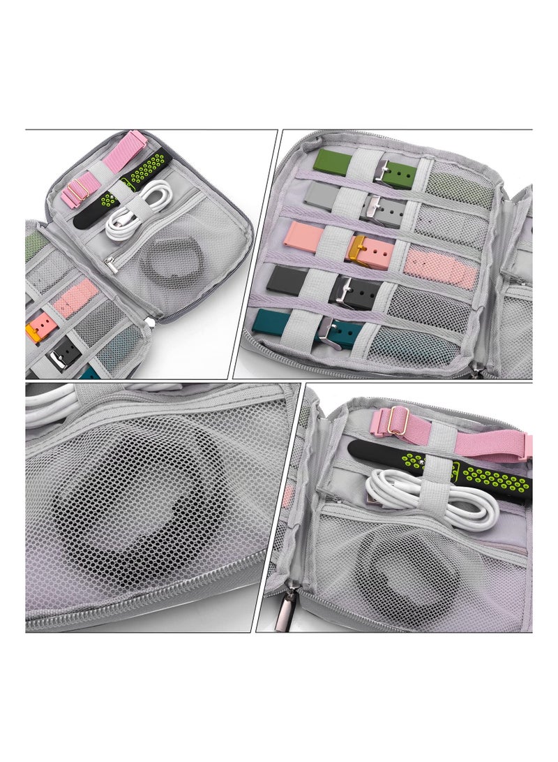 Y&D Watch Band Organizer Bag, Straps Storage Case Waterproof Holder Smart Box Carrying Compatible with All Bands and Accessories (Grey)  - Image 5