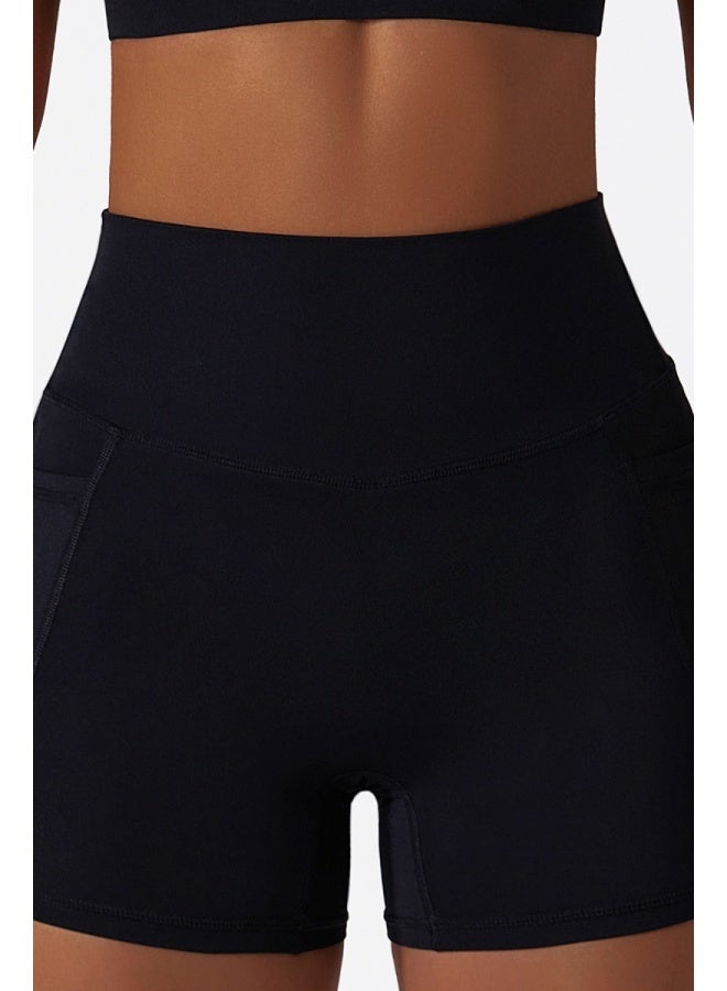 KAWN.YOGA KAWN YOGA Womens High Waist Contour Seamless Workout Sport Yoga Shorts Tummy Control With Pockets - Image 3