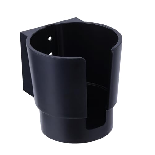 JAZBREY Universal Large Cup Holder Wall Mount Heavy Duty Plastic Drink Holder for Boat Car Truck RV Bus Tractor Wall Wood Vertical or Horizontal Mount Fit Most Cups Bottles Cans Tumblers Black Pack of 2 - Image 1