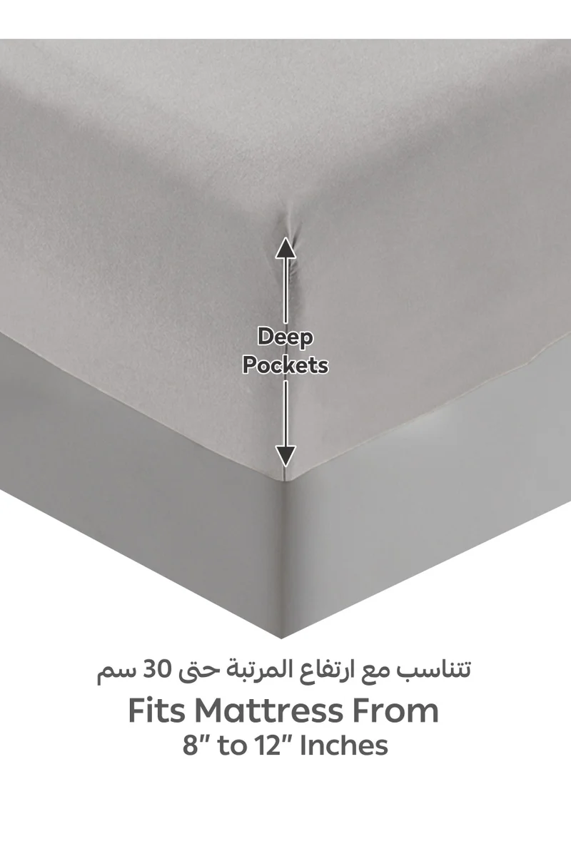Donetella Bedding Fitted Sheet - Fits 120x200 Cm For Single Bed - 2 Pcs (1 Fitted Sheet and 2 Pillowcases) - 35 Cm Deep Pocket - Solid Bed Sheet