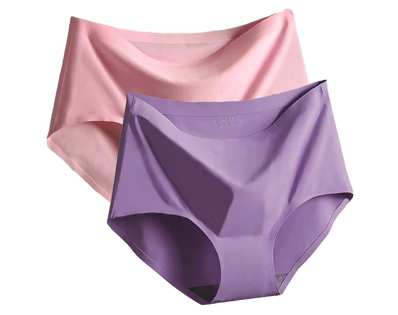 PLUMBURY Women's Other Hipsters (Pack of 2) (SEAMLESS HIPSTER PANTY_Pink/Purple_L) - Image 1