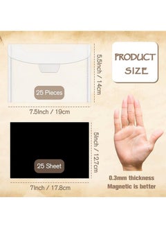 Pllieay 26Pcs Stamp And Die Storage Pockets With Rubber Magnetic Sheets And Labels Clear Plastic Envelopes Storage Bag Scrapbooking Storage Dies For Cutting Dies Crafts Stencil Organizer Card Making  - Image 4