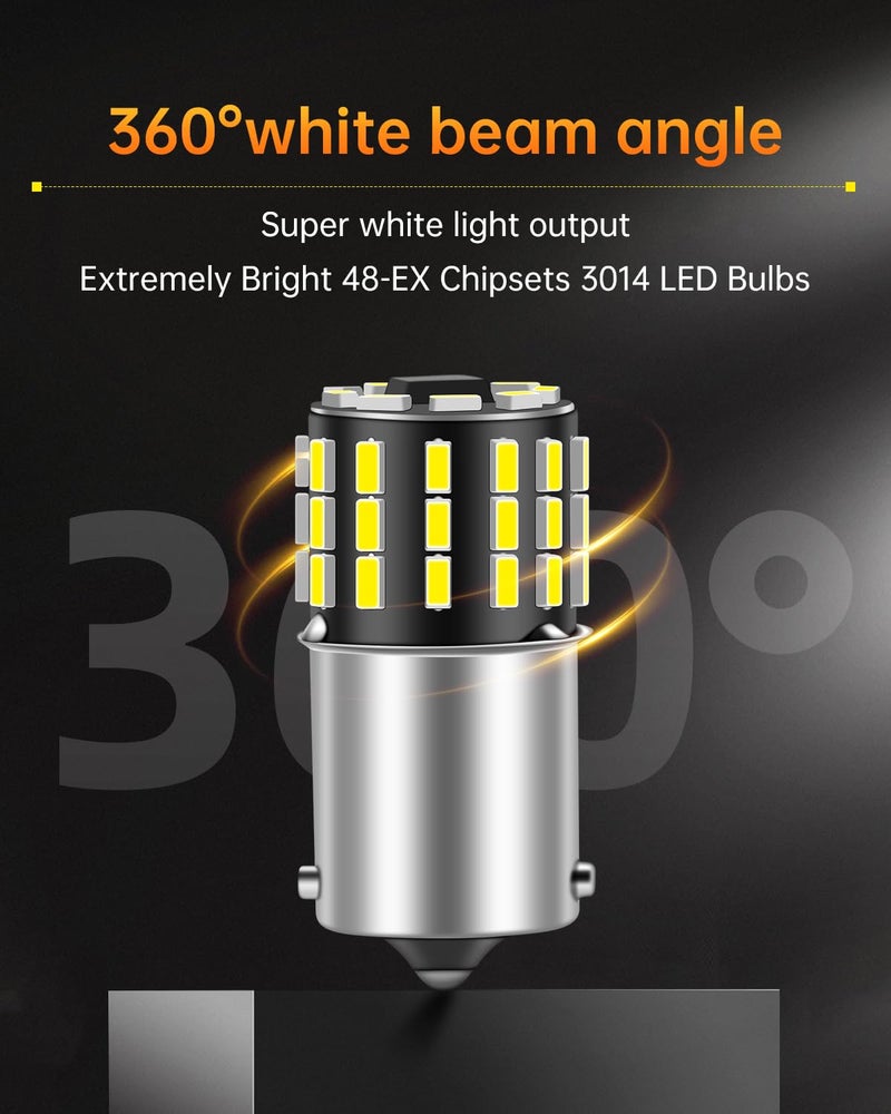 LUYED 1156 LED Bulb 6500K White Super Bright Back Up Reverse Lights Low Power,BA15S 1141 1003 7506 P21W LED Replacement for Tail Light,RV Lights,Side Marker Lights,Pack of 10 - Image 5