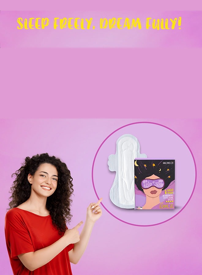 Lemme Be 100% Pure Cotton Sanitary Pads For Girls, Night Pads Box of 20, Sanitary Pads For Teens With Wings - Image 2