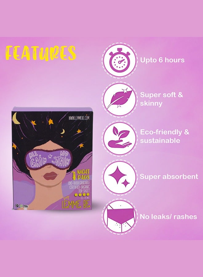 Lemme Be 100% Pure Cotton Sanitary Pads For Girls, Night Pads Box of 20, Sanitary Pads For Teens With Wings - Image 3