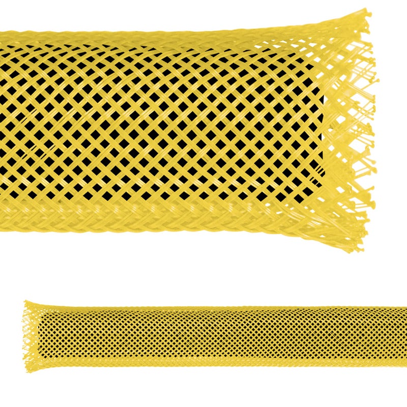 Electriduct 1/4" PET Expandable Braid Sleeving Flame Retardant Flexible Wire Mesh for Cord Management and Cable Protection - 25 Feet - Yellow - Image 5