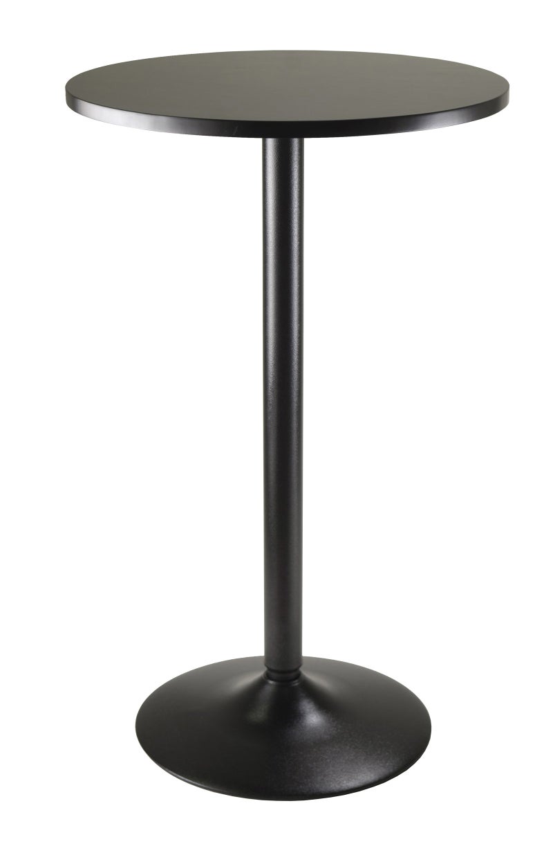 Winsome Obsidian Round Tall Pub Table, for Dining Room, Social Event, Kitchen, 40", Black - Image 1