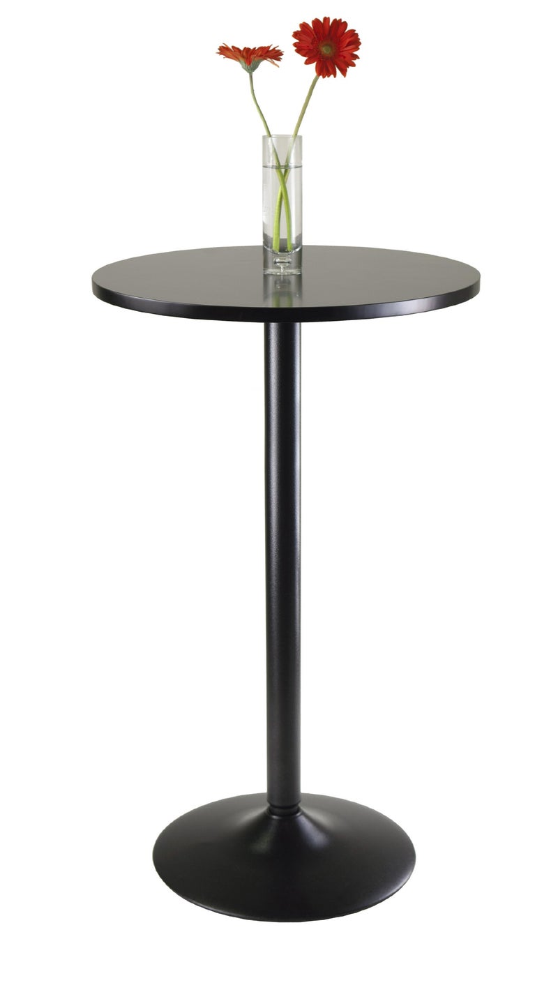 Winsome Obsidian Round Tall Pub Table, for Dining Room, Social Event, Kitchen, 40", Black - Image 2