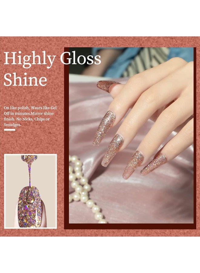 طلاء أظافر جل لامع 15 مل قطعة واحدة من طلاء أظافر جل لامع برينسيس طلاء أظافر جل قابل للغسل بالأشعة فوق البنفسجية LED طلاء أظافر مبتدئ صالون تجميل الأظافر اصنعيه بنفسك في المنزل 0.5 أونصة - Image 4