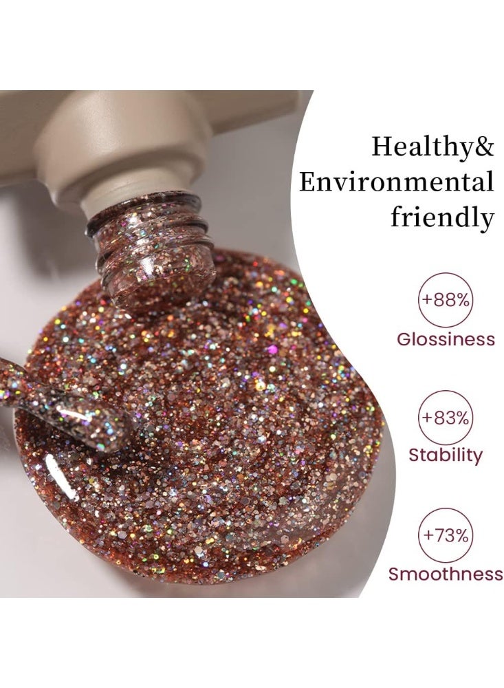 طلاء أظافر جل لامع 15 مل قطعة واحدة من طلاء أظافر جل لامع برينسيس طلاء أظافر جل قابل للغسل بالأشعة فوق البنفسجية LED طلاء أظافر مبتدئ صالون تجميل الأظافر اصنعيه بنفسك في المنزل 0.5 أونصة - Image 2