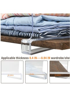 Excefore 4 Pack Acrylic Shelf Dividers for Wardrobe, Wood Closets Clear Shelf Separator, Adjustable Clothing Organizer Wardrobe Dividers, Suitable for Bedroom Closet Shelves Organizer  - Image 3