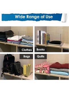 Excefore 4 Pack Acrylic Shelf Dividers for Wardrobe, Wood Closets Clear Shelf Separator, Adjustable Clothing Organizer Wardrobe Dividers, Suitable for Bedroom Closet Shelves Organizer  - Image 4