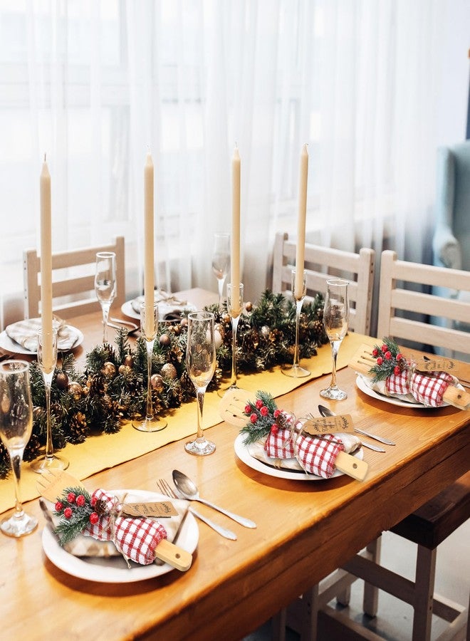 Funnymoom 24 Set Christmas Kitchen Utensils Set Christmas Spatulas Bamboo Spoons with Artificial Picks Waffle Towel Thank You Tag Cooking Tools for Mom Holiday Gift Kitchen Decoration (Classic Shape) - Image 5