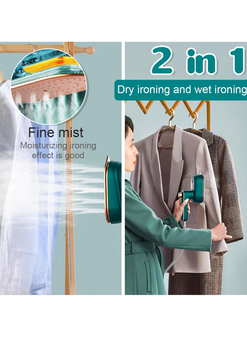 Portable Handheld Mini Iron for Clothes, 180° Rotatable Steam Iron, Compact Heat Press for Dry & Wet Ironing, Fast Heating, Ideal for Home & Travel – Green, 50ml Water Tank  - Image 5
