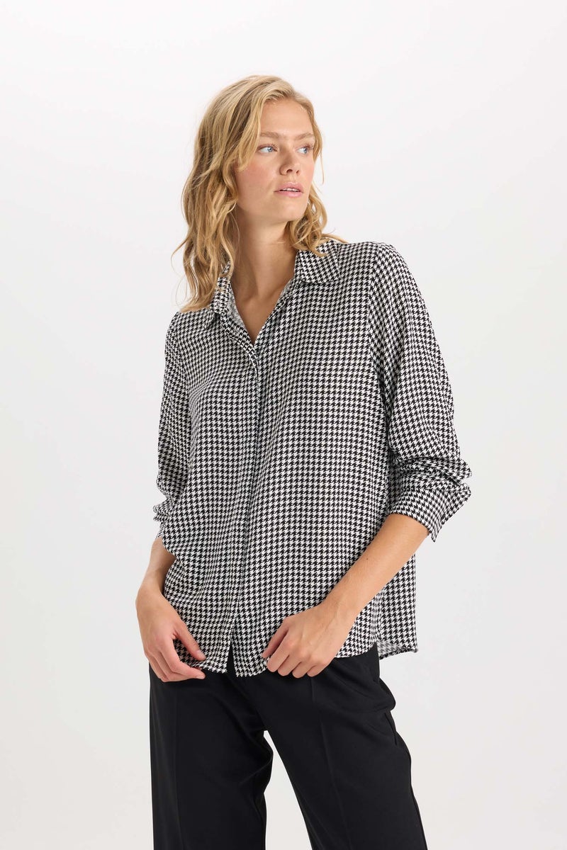 ديفاكتو قميص كم طويل قصة عادية - Image 4