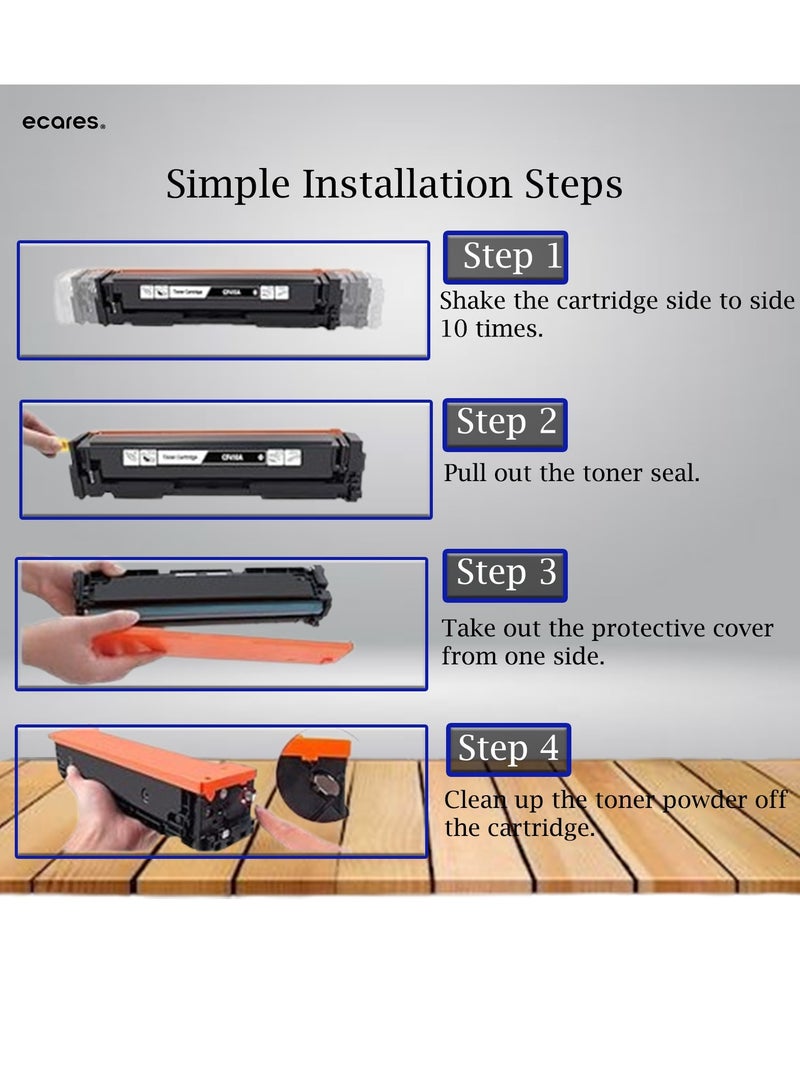 إيكاريس® خرطوشة حبر 410A CF412A متوافقة مع الطابعة MFP M452dn M452dw M452nw M477fdw M477fnw M477fdn M377dw (أصفر) - Image 4