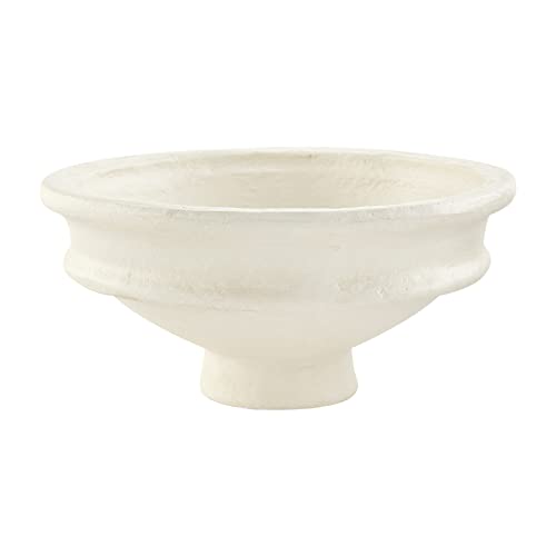Mud Pie Paper Mache Pedestal Bowl Pedestal 6 x 12 dia White