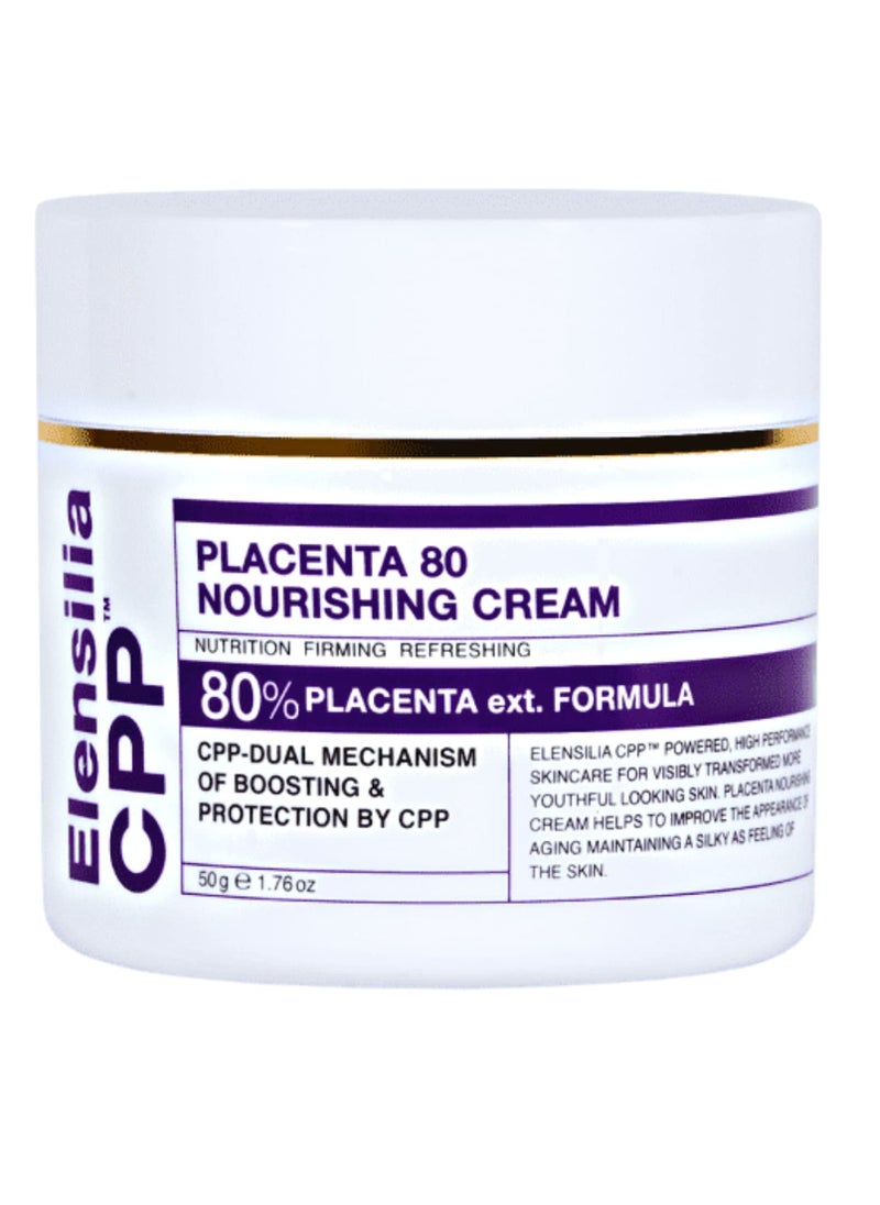 Elensilia CPP Placenta 80 Nourishing Cream 1.76 Fl. Oz., Intensive Treatment Cream packed with 80% Placenta Extract, Syn-Coll, and Antioxidants for Anti Aging, Firming, Hydrating, and Deep Nourishing  - Image 1