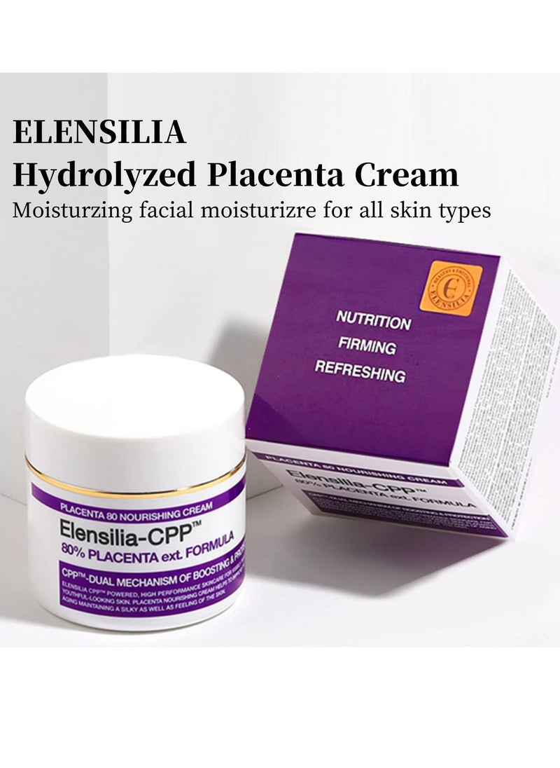 Elensilia CPP Placenta 80 Nourishing Cream 1.76 Fl. Oz., Intensive Treatment Cream packed with 80% Placenta Extract, Syn-Coll, and Antioxidants for Anti Aging, Firming, Hydrating, and Deep Nourishing  - Image 3