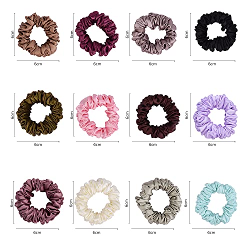 ARENDELLE Pack of 12 Skinny Satin Scrunchies Multicolour - Image 2