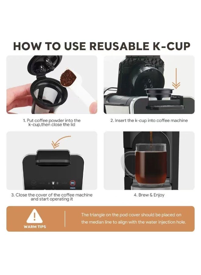 Reusable 3-Hole K-Cup Filter Pods for  DualBrew Coffee Maker – Refillable Coffee Capsule, 4 Pack - Image 5