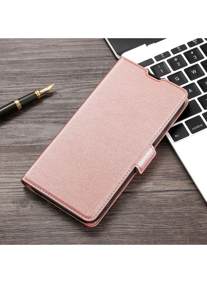 HuHa Case Cover For Realme C3 without Fingerprint / C3i Ultra-thin Voltage Side Buckle PU + TPU Leather Phone Case Rose Gold 
