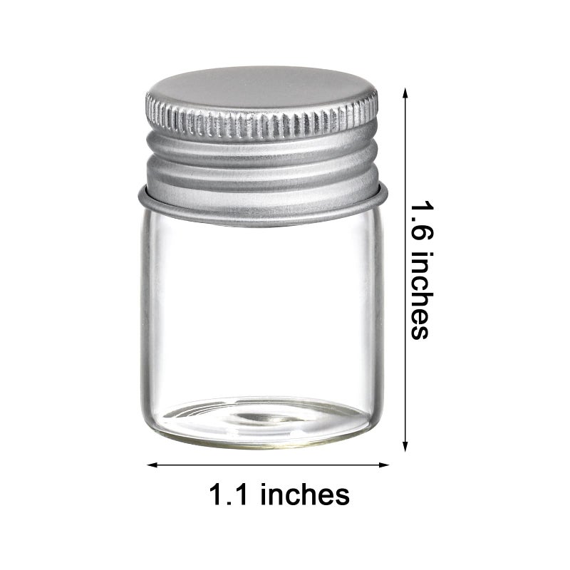 Coloch 36 Pack 15ml Empty Glass Jars with Screw Aluminum Caps, 0.5Oz Mini Cosmetics Container Jar Glass Paint Jar Refillable Oil Vials Test Bottles for Cosmetics, Chemicals, Decoration - Image 2