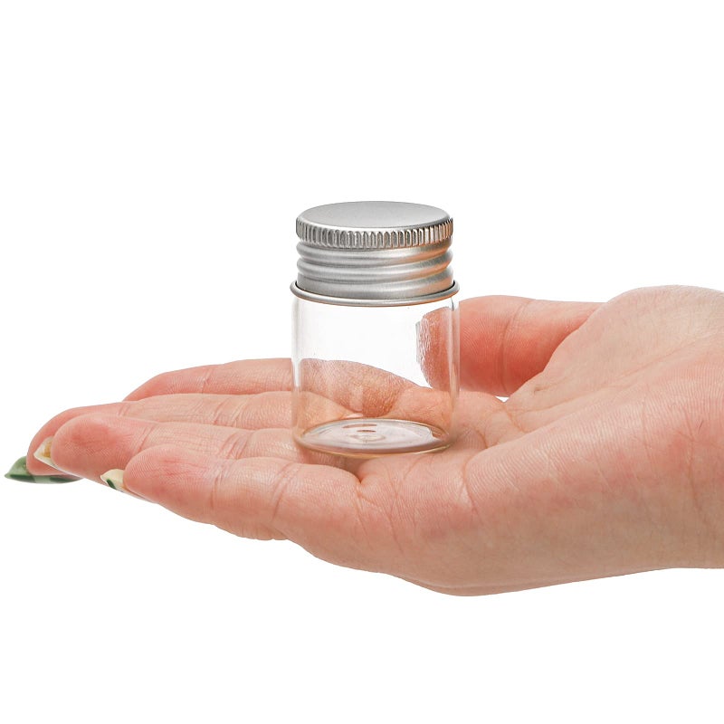 Coloch 36 Pack 15ml Empty Glass Jars with Screw Aluminum Caps, 0.5Oz Mini Cosmetics Container Jar Glass Paint Jar Refillable Oil Vials Test Bottles for Cosmetics, Chemicals, Decoration - Image 4