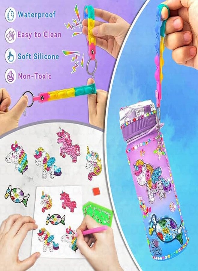 Abhsant Gem Diamond Painting Crafts,Fun Arts Decorate Your Own Water Bottle Kits for Girls Fun Arts and Crafts Gifts Toys for Girls(Unicorn) - Image 4