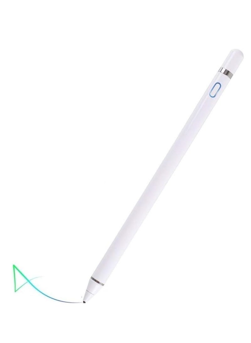 ELTRAZONE Active Stylus Compatible with Apple iPad, Stylus Pens for Touch Screens,Rechargeable Capacitive 1.5mm Fine Point with iPhone iPad and Other Tablets (White) - Image 1