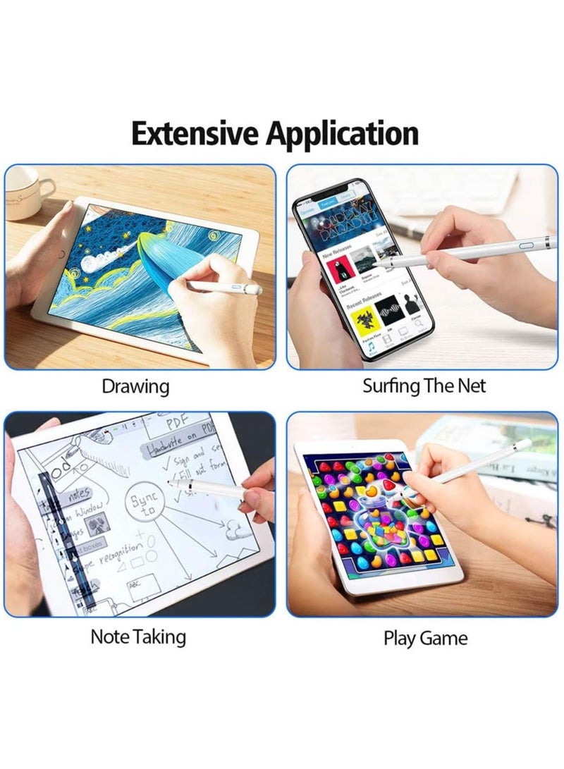 ELTRAZONE Active Stylus Compatible with Apple iPad, Stylus Pens for Touch Screens,Rechargeable Capacitive 1.5mm Fine Point with iPhone iPad and Other Tablets (White) - Image 5