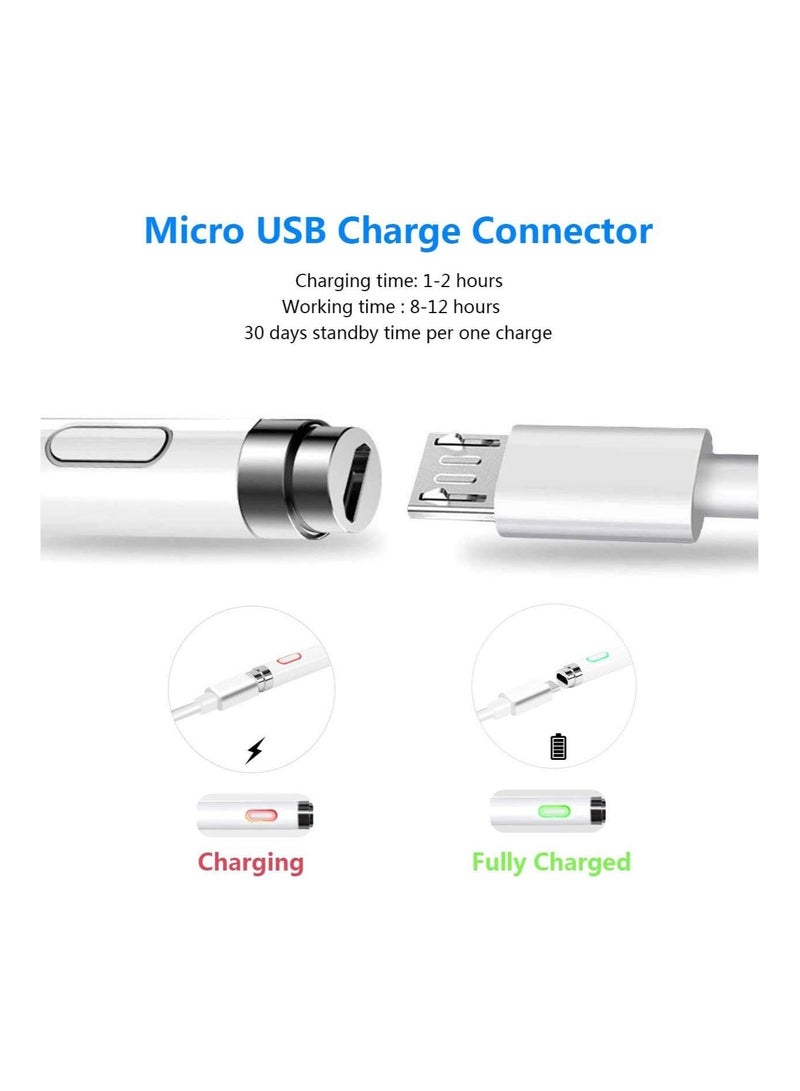 ELTRAZONE Active Stylus Compatible with Apple iPad, Stylus Pens for Touch Screens,Rechargeable Capacitive 1.5mm Fine Point with iPhone iPad and Other Tablets (White) - Image 3