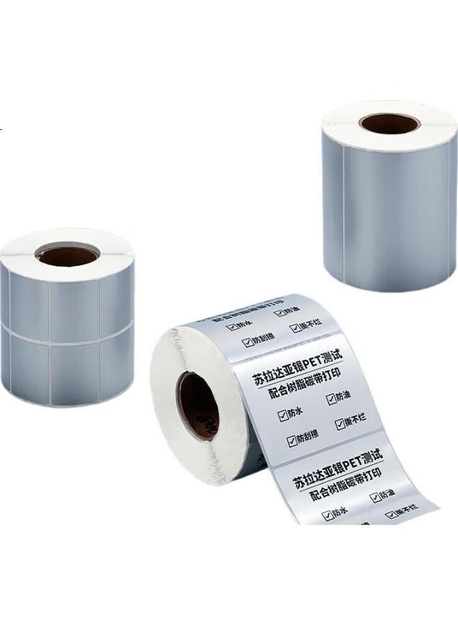 Surada Suladaia Silver Label Paper, 60X40Mm, 800 Sheets, Matte Silver Label Paper, Pet Label Paper, Waterproof Label, Self-Adhesive Fixed Asset Label, Silver Label Paper, Bq-0123 - Image 2