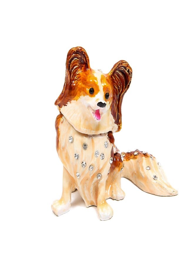 QIFU-Hand Painted Enameled Dog Style Decorative Hinged Jewelry Trinket Box Unique Gift For Home Decor - Image 1
