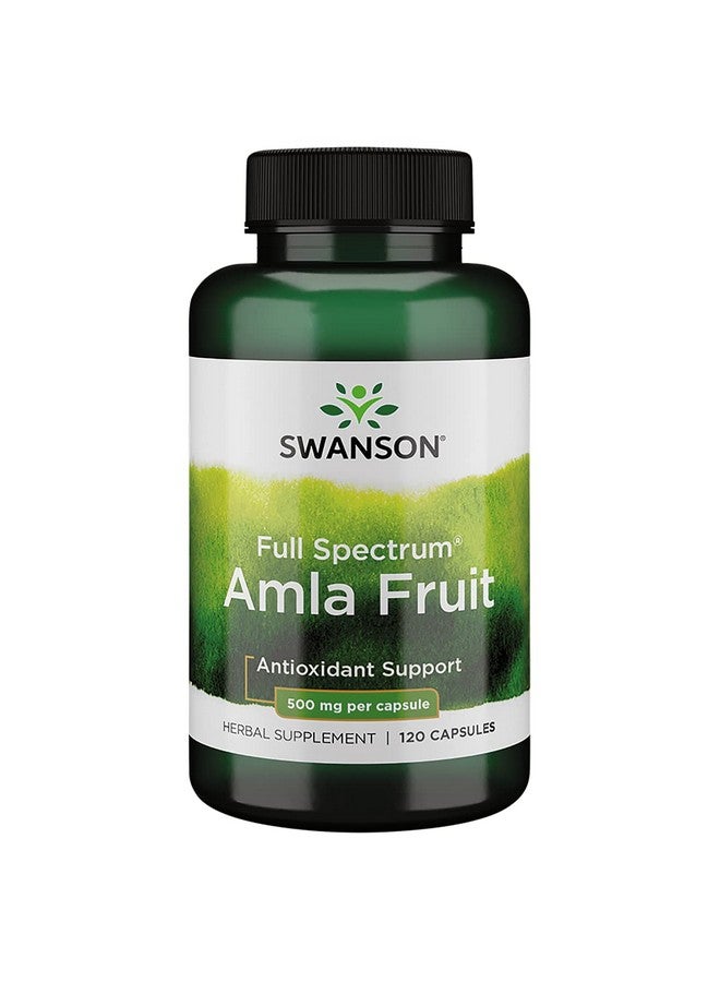 SWANSON Full Spectrum Amla Fruit (Indian Gooseberry) Ayurvedic Energy Vitality Antioxidant 500 Milligrams 120 Capsules - Image 1