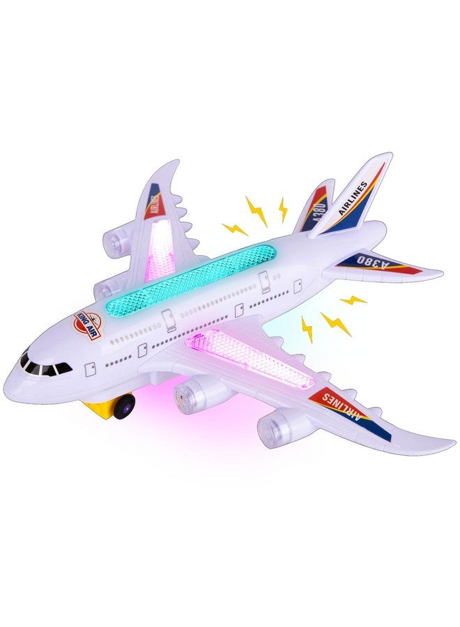 ArtCreativity Light-Up Airplane Toy - Kids Airplane Toy with Takeoff Sounds, LED Lights, and Moving Wheels - Bump and Go Action, for Kids Ages 4-8, Boys and Girls Birthday Present - Image 1