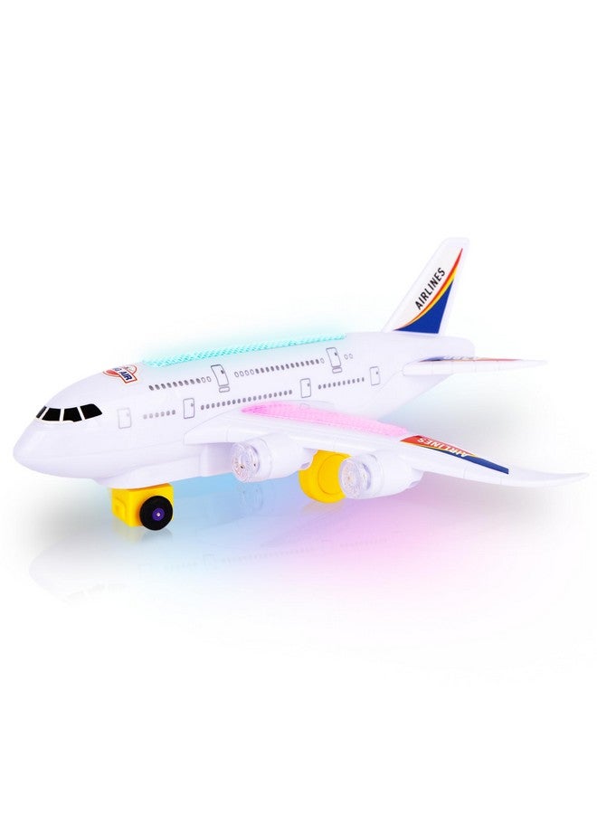 ArtCreativity Light-Up Airplane Toy - Kids Airplane Toy with Takeoff Sounds, LED Lights, and Moving Wheels - Bump and Go Action, for Kids Ages 4-8, Boys and Girls Birthday Present - Image 3