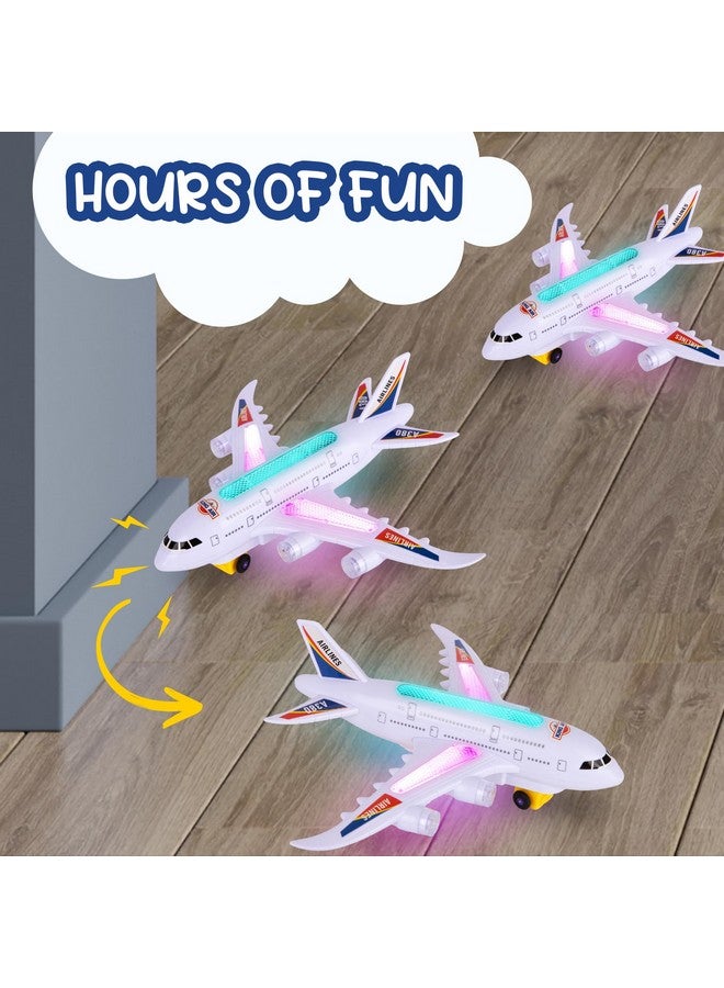 ArtCreativity Light-Up Airplane Toy - Kids Airplane Toy with Takeoff Sounds, LED Lights, and Moving Wheels - Bump and Go Action, for Kids Ages 4-8, Boys and Girls Birthday Present - Image 2