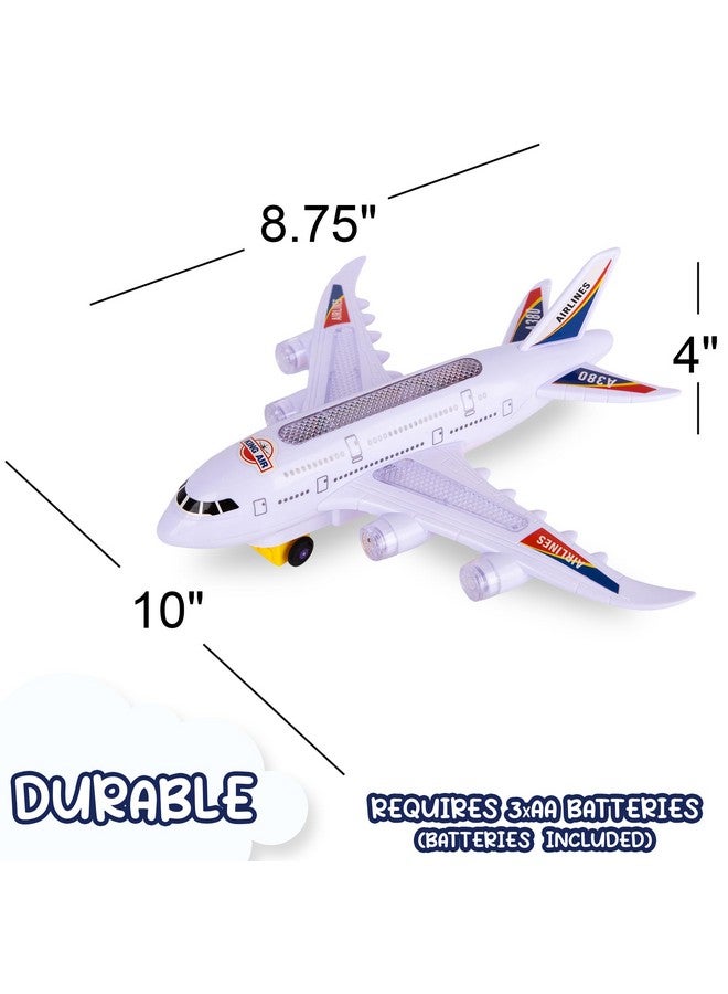 ArtCreativity Light-Up Airplane Toy - Kids Airplane Toy with Takeoff Sounds, LED Lights, and Moving Wheels - Bump and Go Action, for Kids Ages 4-8, Boys and Girls Birthday Present - Image 5