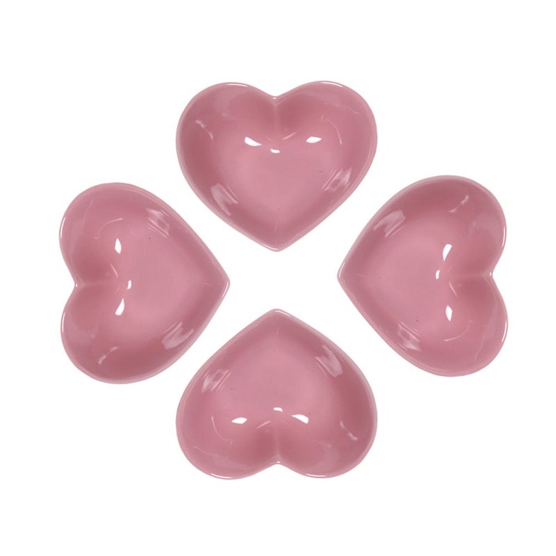 WAIT FLY Sweet HeartShaped Ceramic Pudding Cake Bowl Set of 4 Microwave Safe