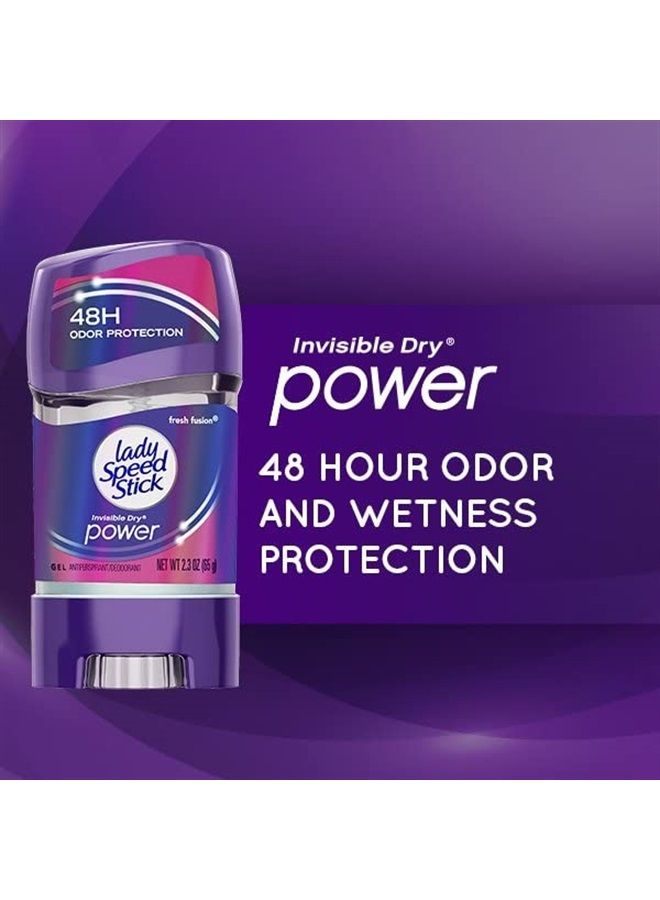 Lady Speed Stick جل مزيل العرق المضاد للتعرق 48 ساعة Fresh Fusion 2.30 أونصة (عبوة من 6 قطع) - Image 4