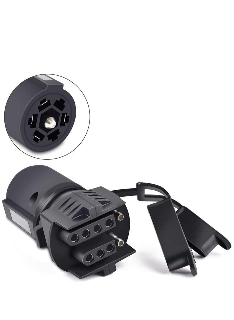 SYOSI - Trailer Light Adapter 7 to 4,5 Way, 7 Round to 4, 5 Pin Flat Blade RV Boat Connector Plug for Tow Hitch and Redline Tailgate LED - Image 1