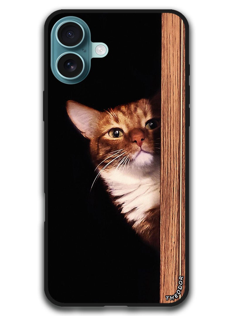 Theodor Protective Case Anti Scratch Shock Proof Bumper Cover For iPhone 16 Plus (6.7)-inch Cat looking - Image 1