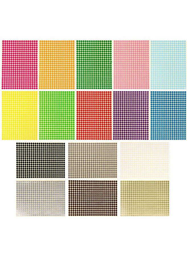 جانيون 26656 قطعة ملصقات نقطية ملونة، ملصقات ملونة صغيرة مقاس 1/4 بوصة، ملصقات نقطية دائرية للترميز، 20 لونًا للمكتب والفصول الدراسية - Image 3