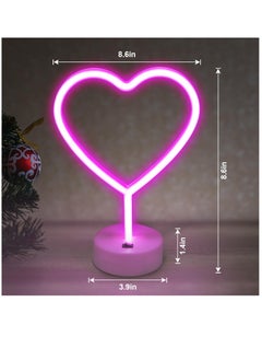 Excefore 2 Pack Heart Neon Signs, LED Pink Heart Neon Sign Battery Operated or USB Powered Decoration Lamp, Neon Lights Heart Decor for Valentines Day, Bedroom, Wedding, Party, Pink Room Decor  - Image 2
