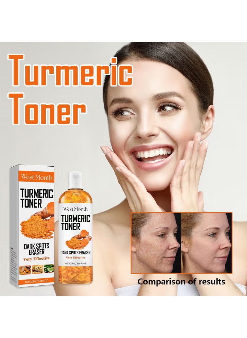 WEST MONTH Turmeric Dark Spot Corrector Toner 100ML Facial Toner For Acne Prone Skin Dark Spot Remover For Face Hydrating Face Toner For Women Treatment - Image 5
